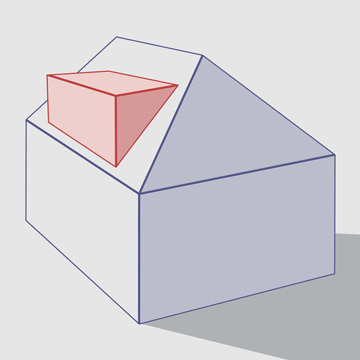 Diagram of a flat roof dormer